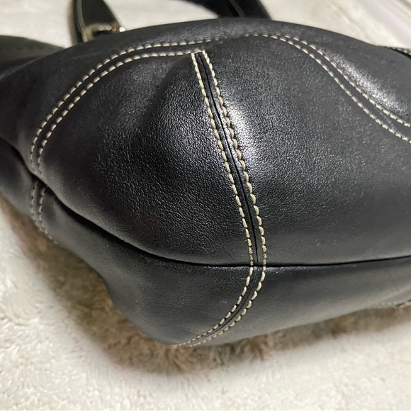 Coach Soho EUC Vintage Topstitch Black Leather Shoulder Bag - Picture 10 of 12